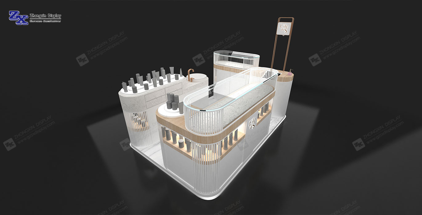 【Kuwait】Luxury cosmetics bar design High-end skincare retail kiosk design ideas