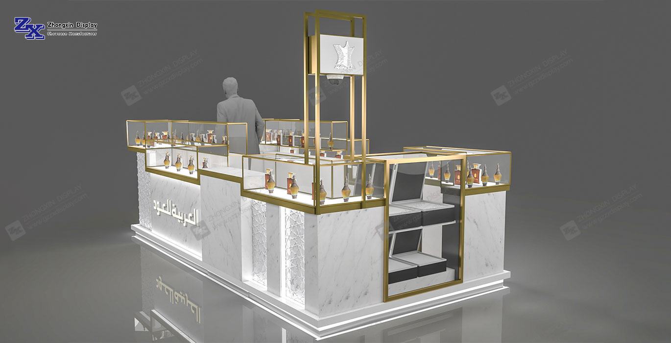 【Kuwait】6ft by 13ft Perfume Retail Kiosk Design Fragrance Display Stand Ideas