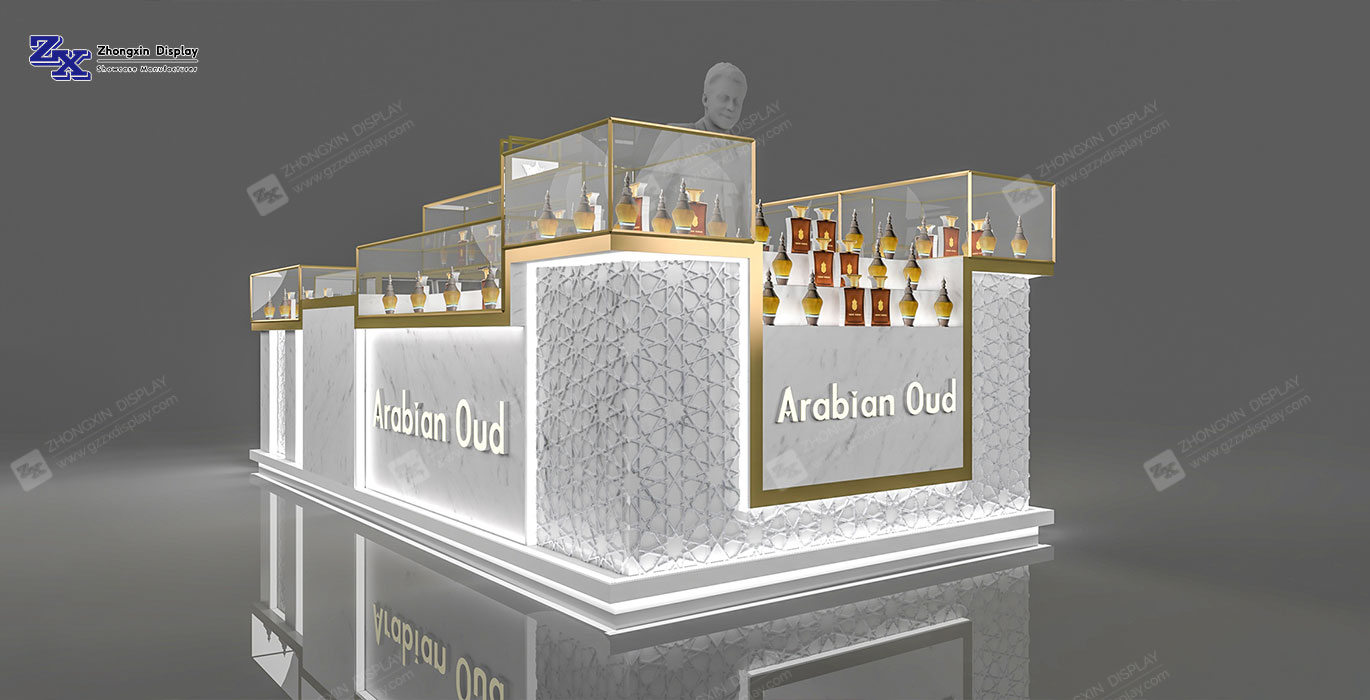 【Kuwait】6ft by 13ft Perfume Retail Kiosk Design Fragrance Display Stand Ideas