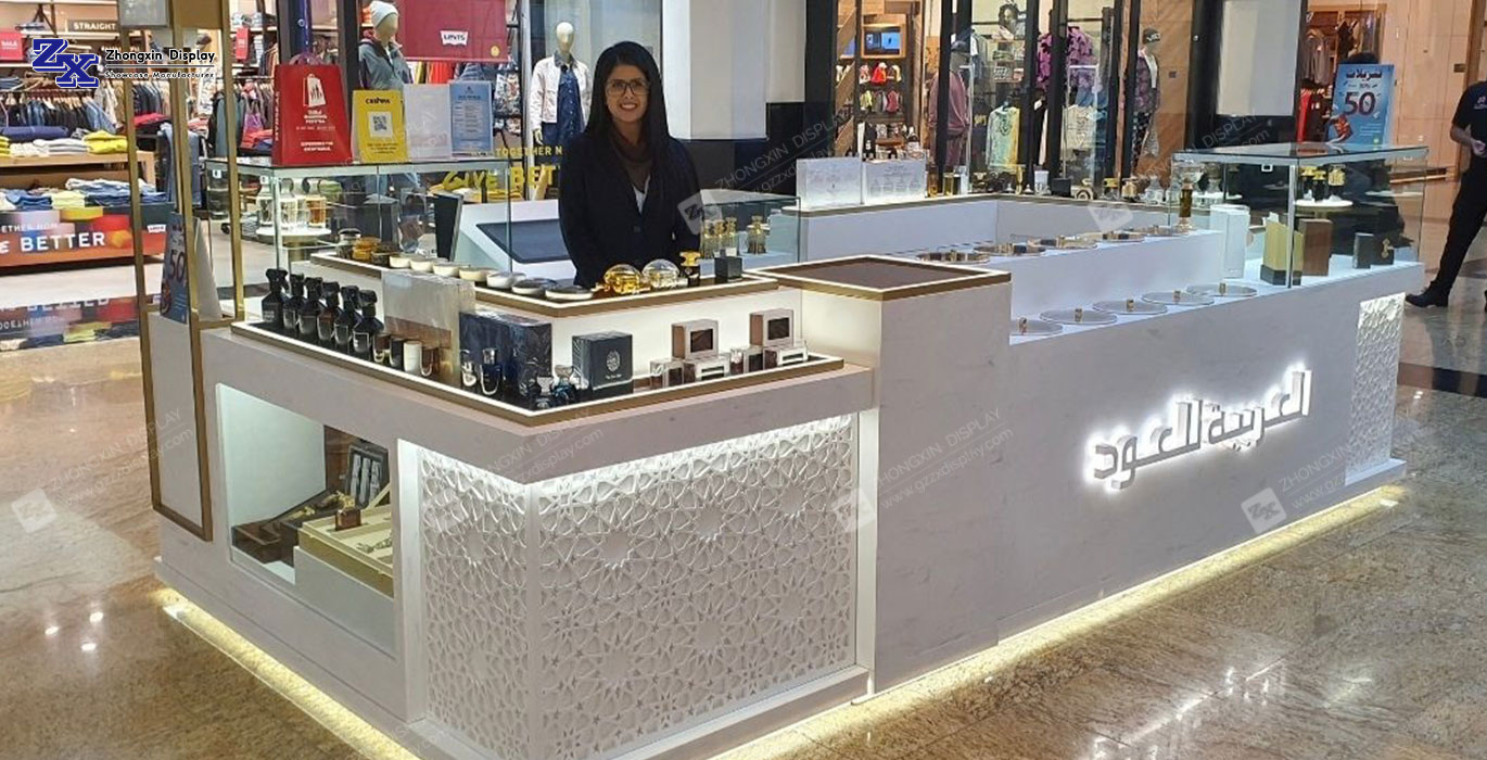 【Kuwait】6ft by 13ft Perfume Retail Kiosk Design Fragrance Display Stand Ideas