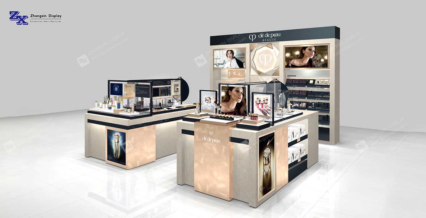 【Jordan】 Small size cosmetics island kiosk design makeup retail kiosk customization