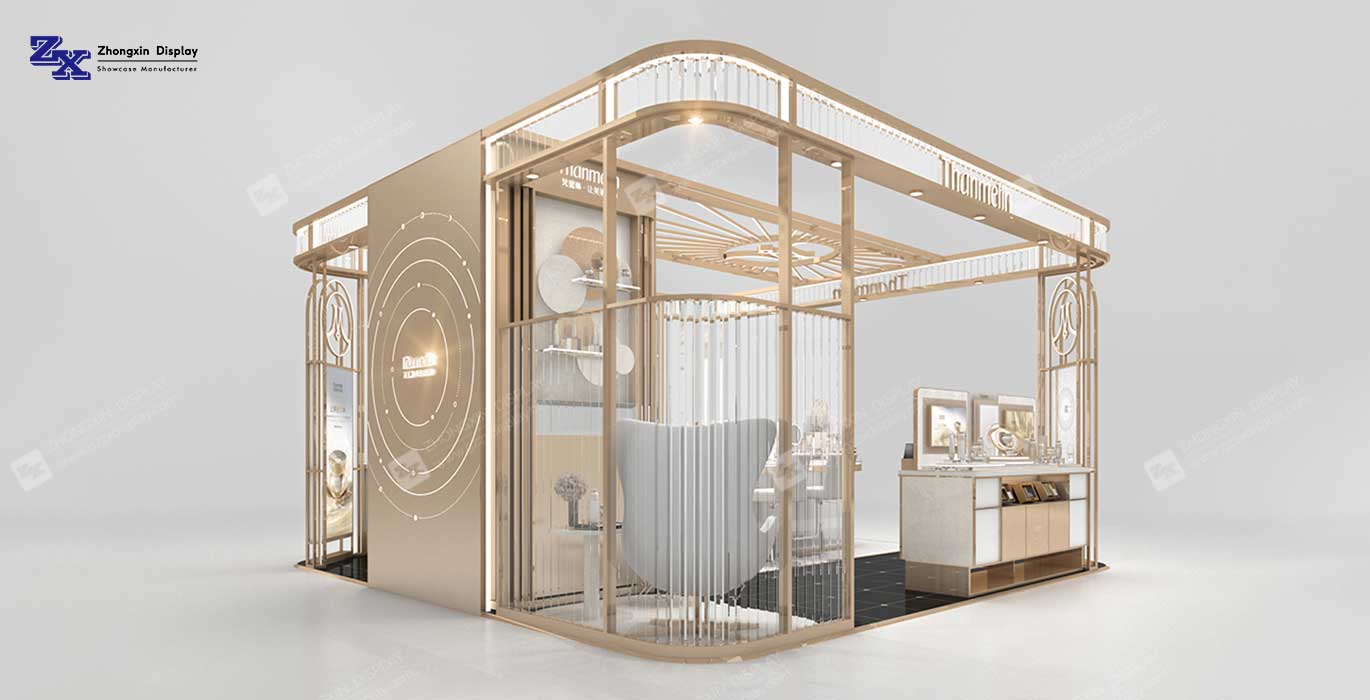【China】 Brand cosmetics retail kiosk design Cosmetics display showcase 3D design