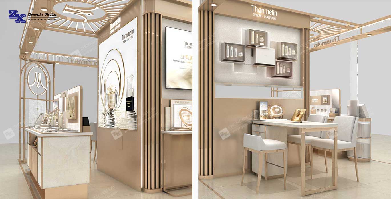 【China】 Brand cosmetics retail kiosk design Cosmetics display showcase 3D design
