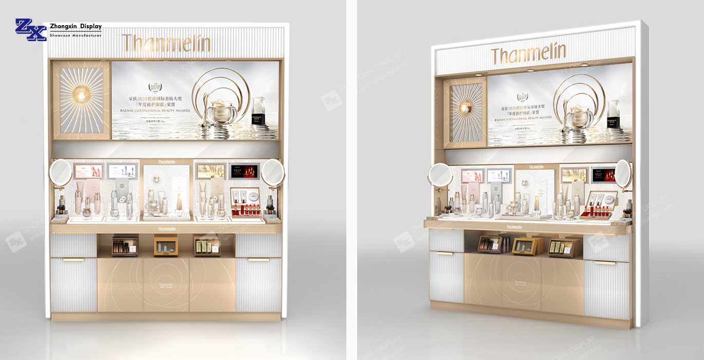 【China】 Brand cosmetics retail kiosk design Cosmetics display showcase 3D design