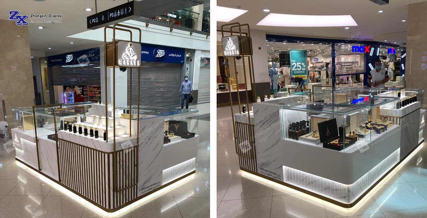 【Saudi Arabia】 Brand perfume retail pop-up store design fragrance retail kiosk customization