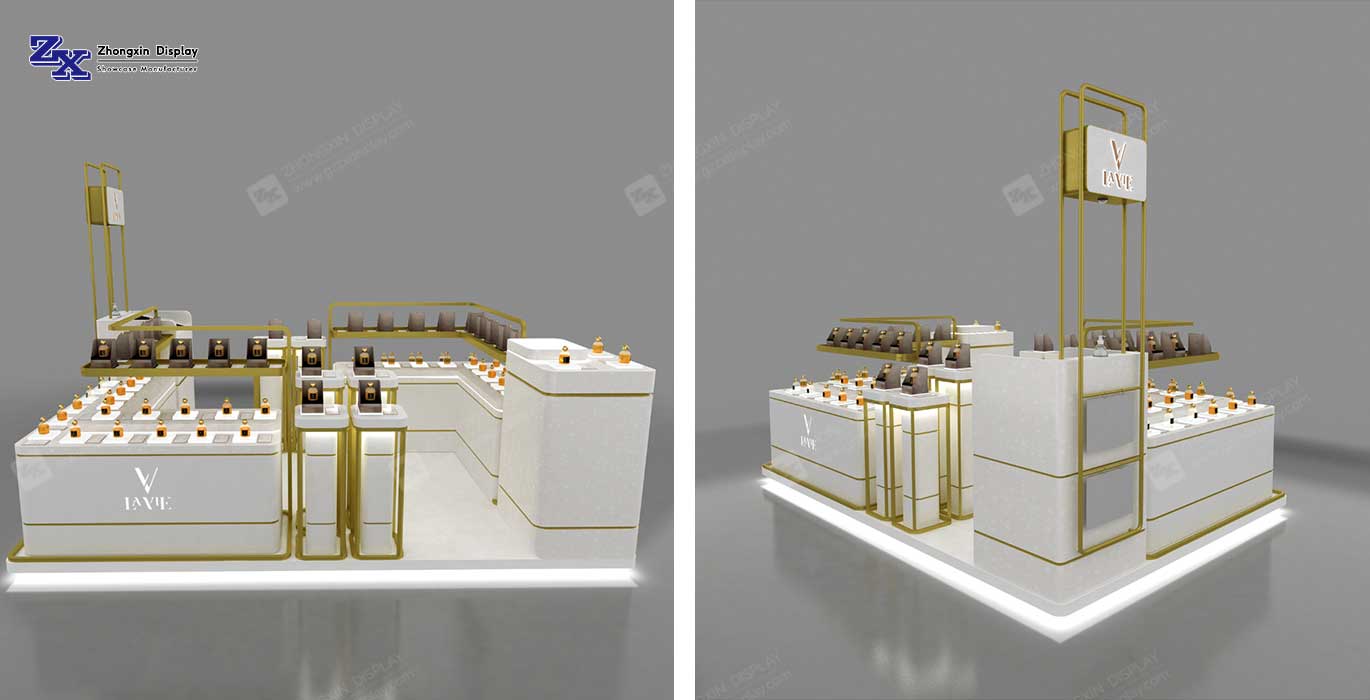【USA】 Small size perfume booth display idea fragrance store design for sale