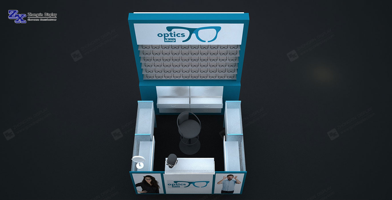 【Australia】4 sqm fashionable sunglasses retail kiosk booth design for shopping mall