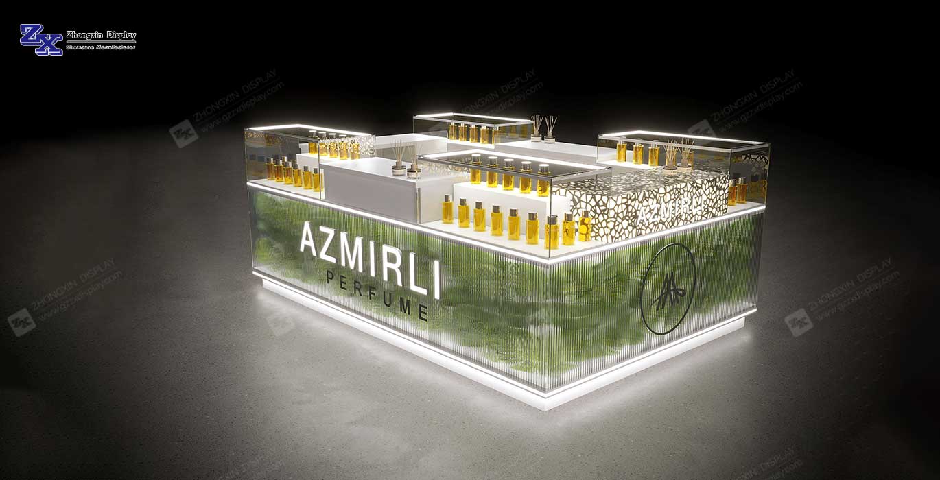 【Mexico】High-end perfume kiosk design perfume retail display mall booth design