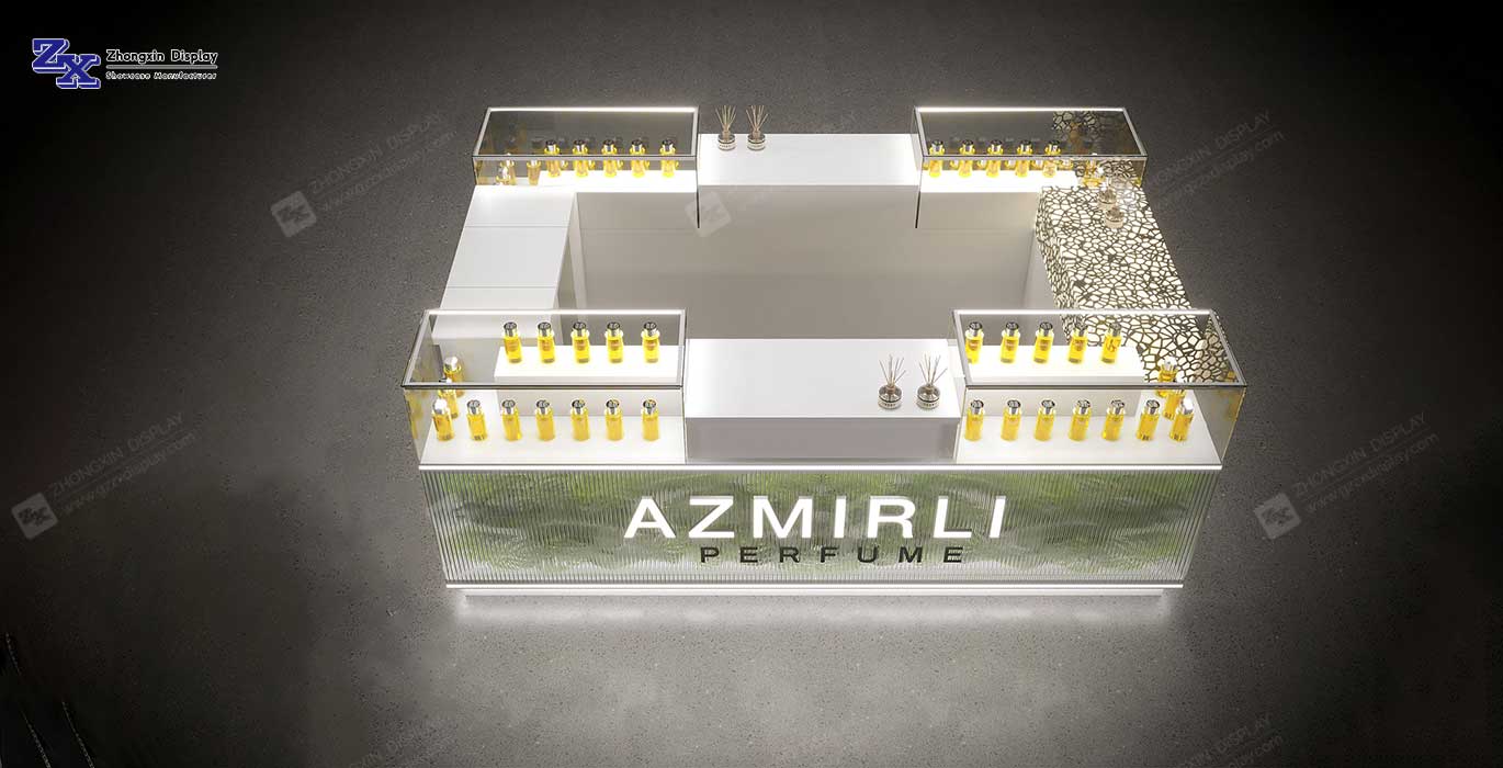 【Mexico】High-end perfume kiosk design perfume retail display mall booth design