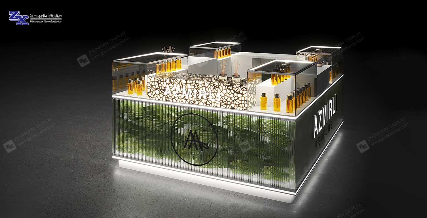 【Mexico】High-end perfume kiosk design perfume retail display mall booth design
