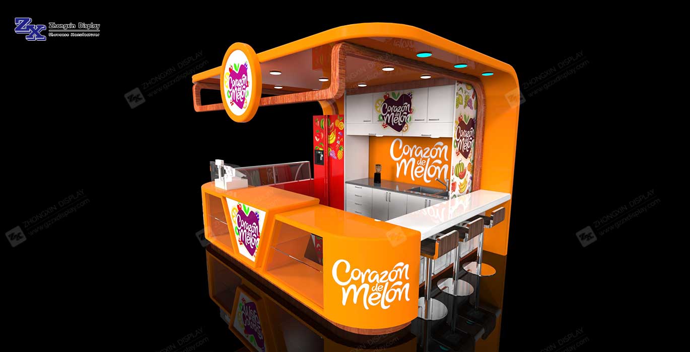 【Thailand】Juice Beverage Retail Kiosk Design Food Retail Booth Design for Theater