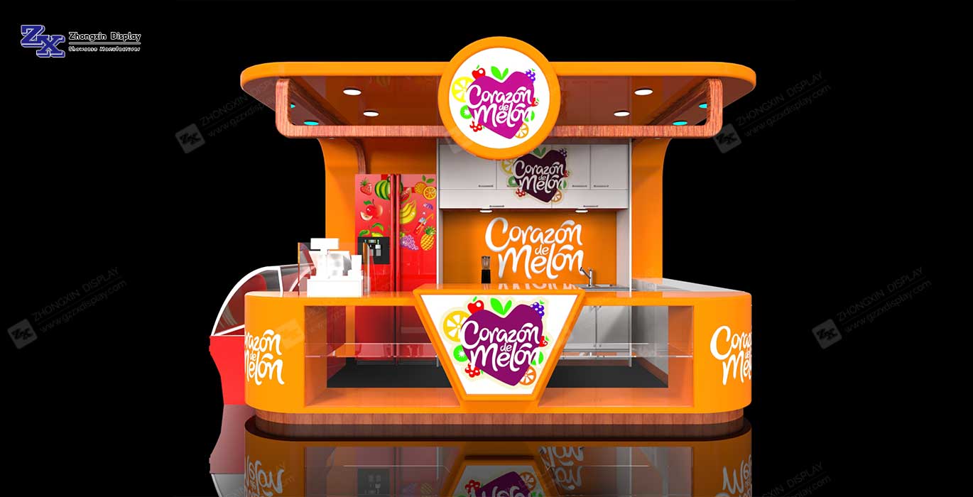 【Thailand】Juice Beverage Retail Kiosk Design Food Retail Booth Design for Theater