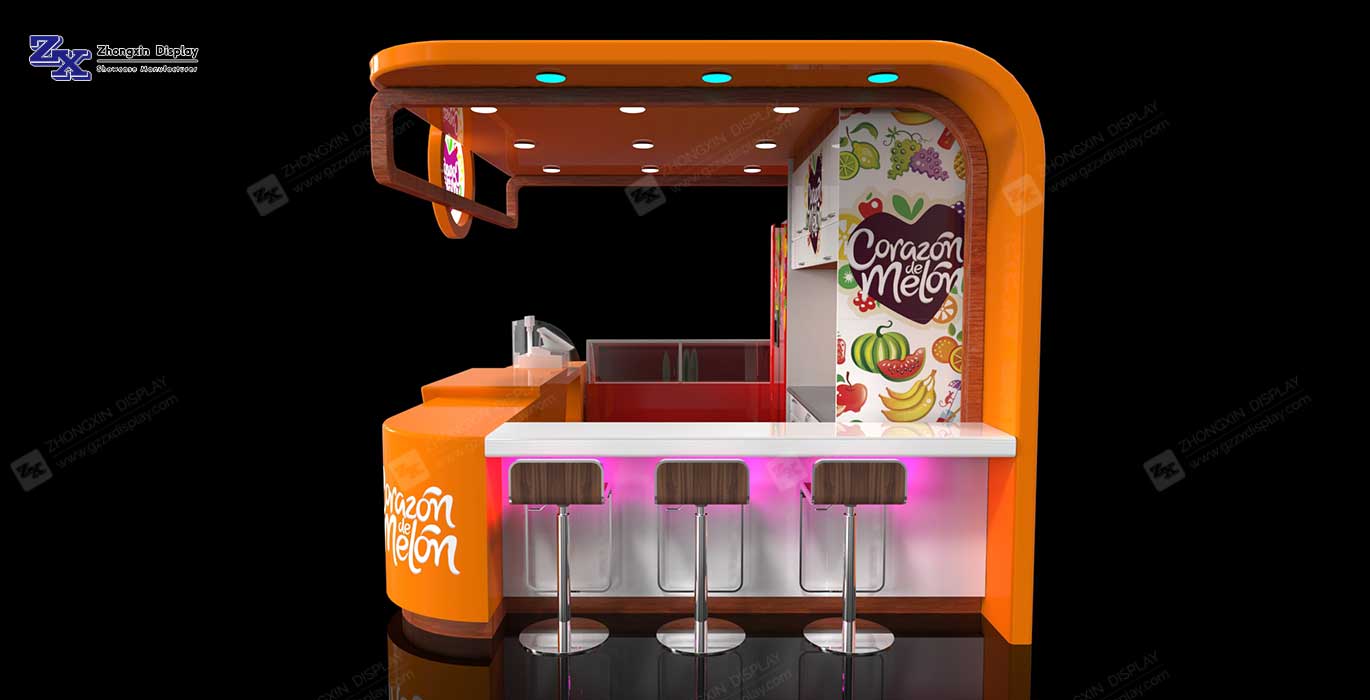 【Thailand】Juice Beverage Retail Kiosk Design Food Retail Booth Design for Theater