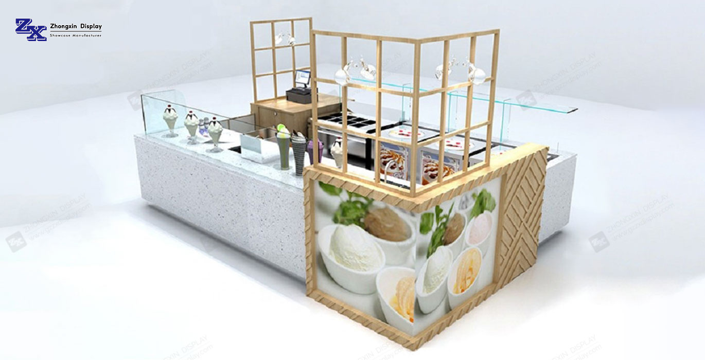 【Australia】 Ice cream kiosk design coffee retail booth customized for shopping mall
