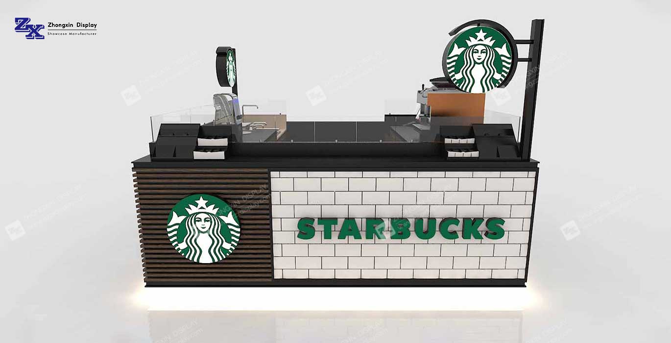 Small coffee retail kiosk booth customization simple food kiosk design