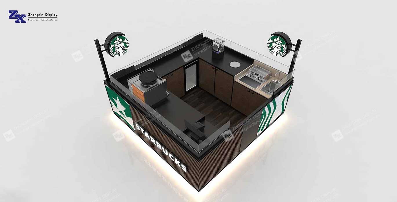 Small coffee retail kiosk booth customization simple food kiosk design
