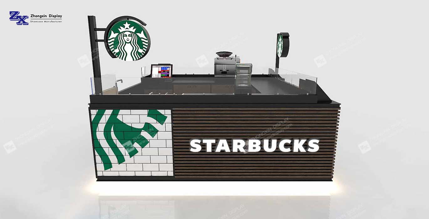 Small coffee retail kiosk booth customization simple food kiosk design
