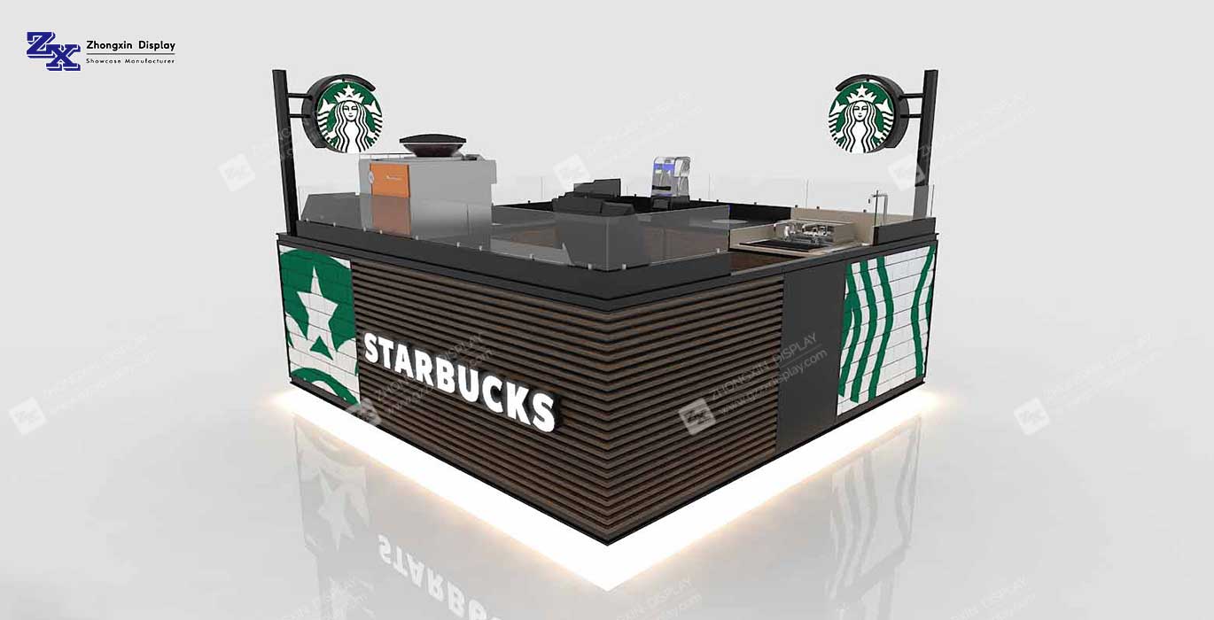Small coffee retail kiosk booth customization simple food kiosk design