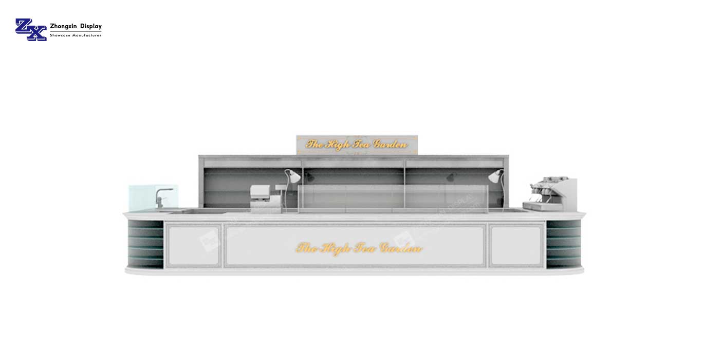 Newest style bubble tea kiosk design milk tea kiosk for shopping mall