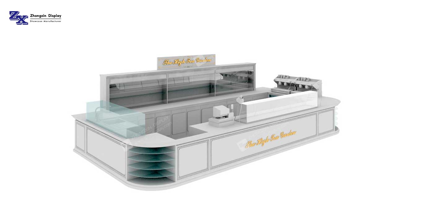 Newest style bubble tea kiosk design milk tea kiosk for shopping mall