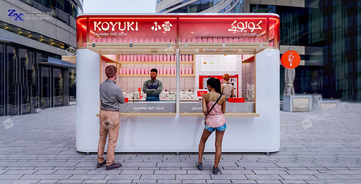 Good Selling Ice Cream Interior Juice Food Kiosk Furniture Small Milk Tea Shop Fitout