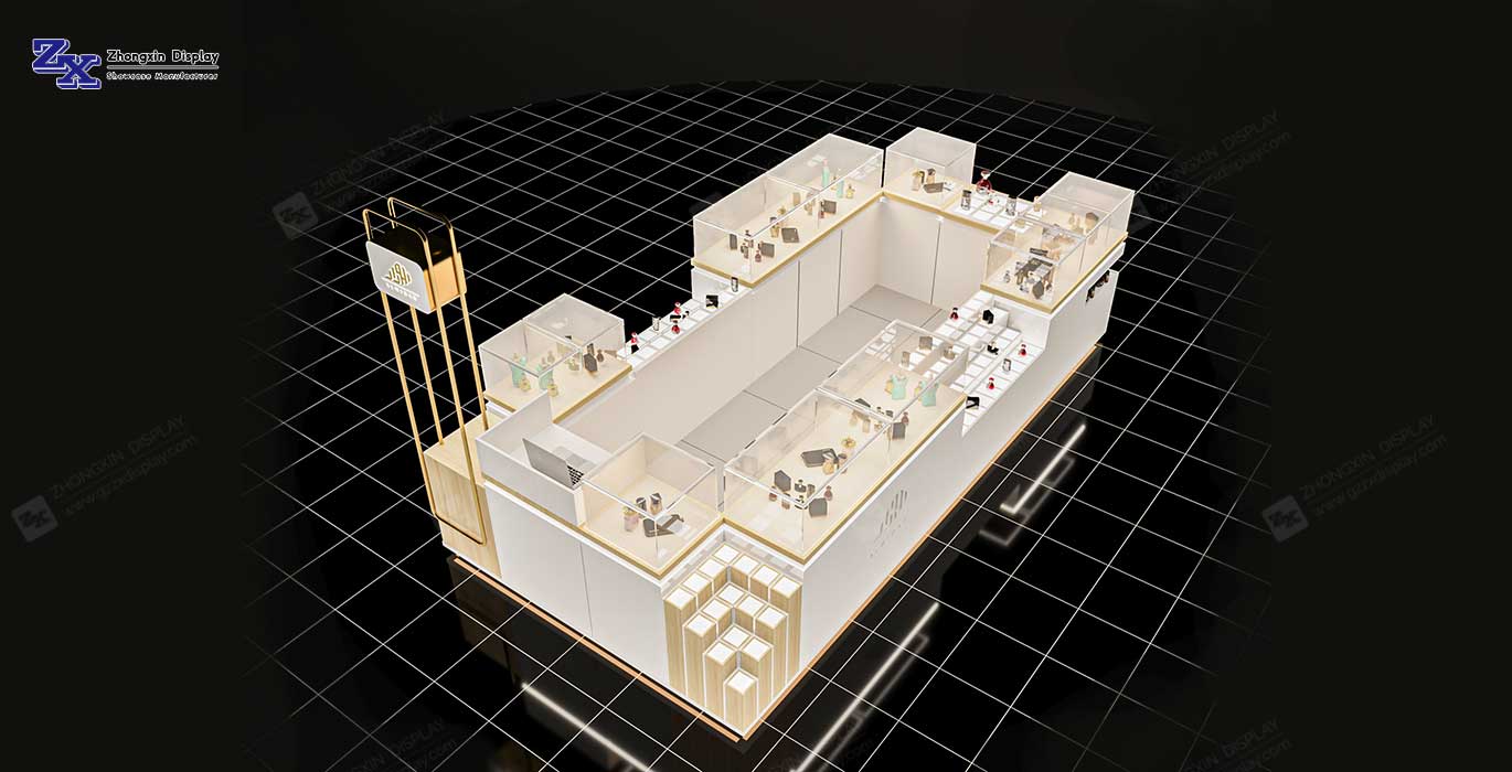 High-end perfume kiosk design retail fragrance booth design for mall