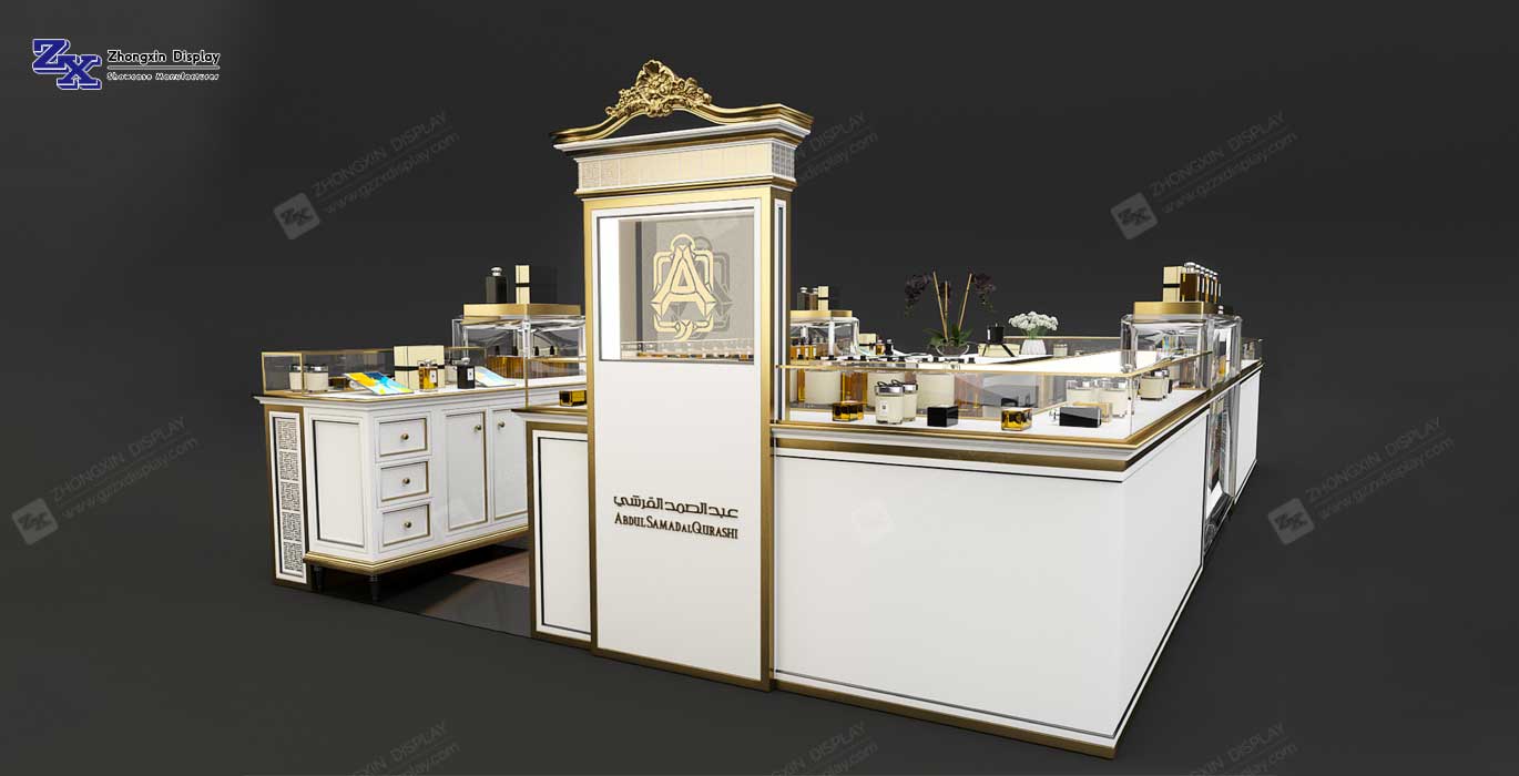 High-End perfume kiosk design custom fragrance display booth for mall