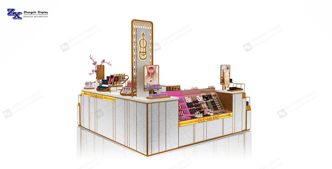 Hot-sale makeup retail kiosk design luxury perfume display booth for sale