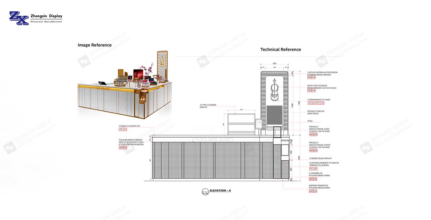 Hot-sale makeup retail kiosk design luxury perfume display booth for sale