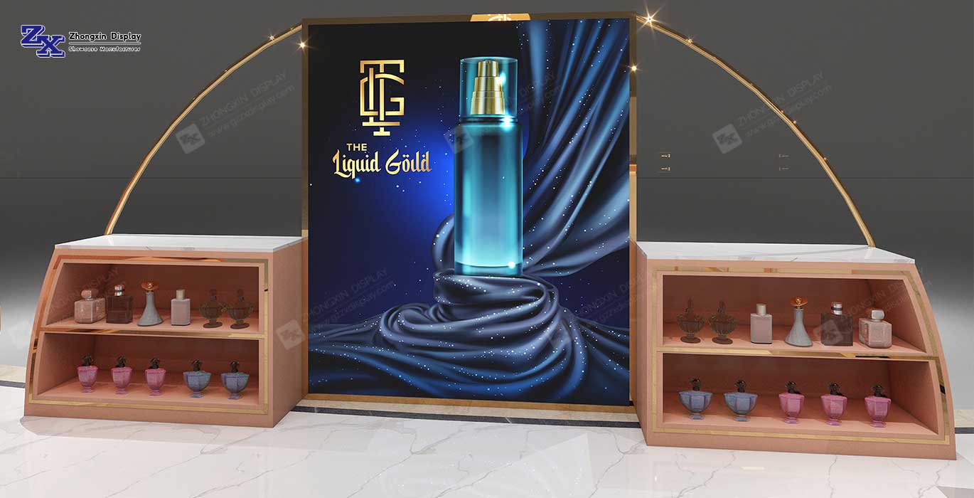 High End Perfume Kiosk Fragrance Display Counter Mall Perfume Showcase For Sale