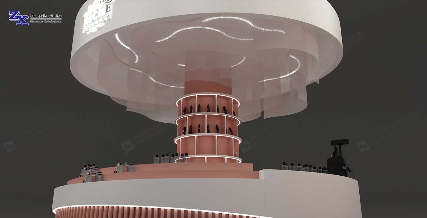2025 Circular Retail Island Kiosk Perfume and Fragrance Retail Kiosk Design
